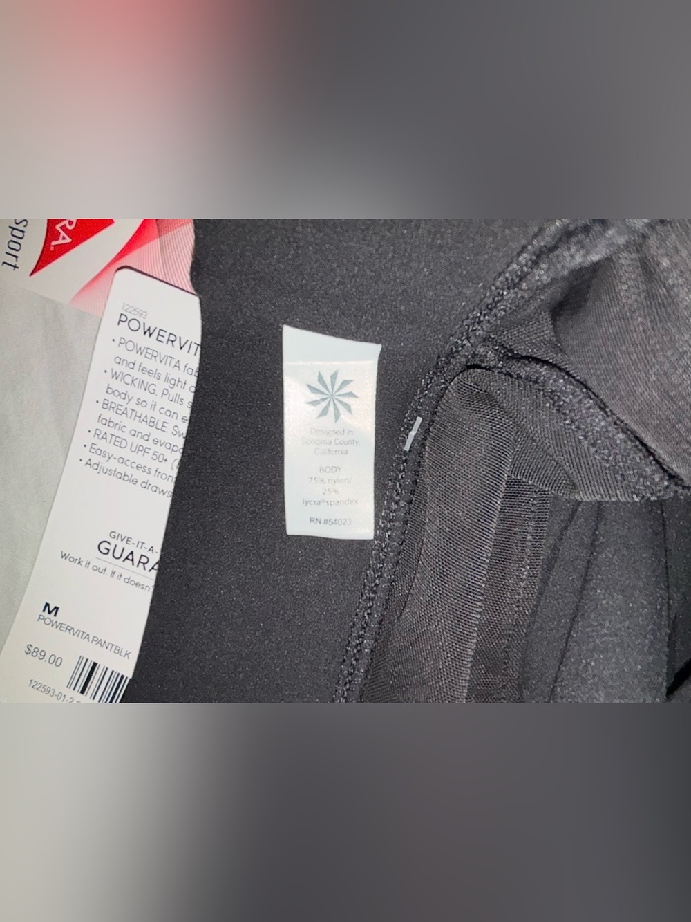NWT Athleta Powervita Pant Women’s Black Athleisure Joggers Ankle 122593 Sz M - Picture 9 of 12